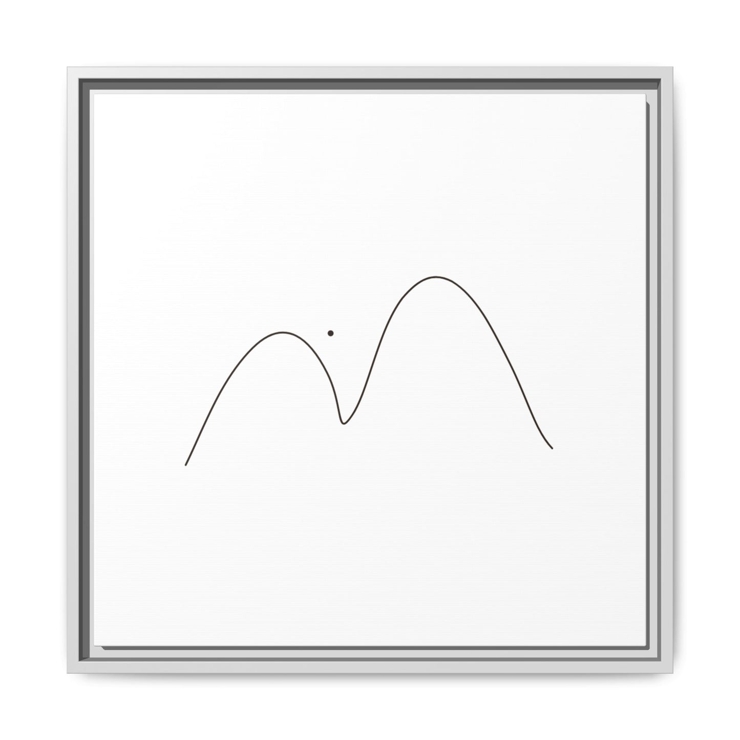 Minimal Line Mountains Matte Canvas Framed