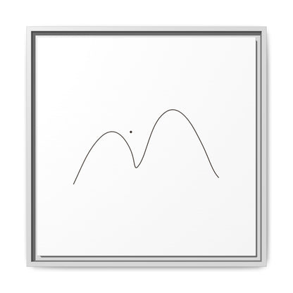 Minimal Line Mountains Matte Canvas Framed
