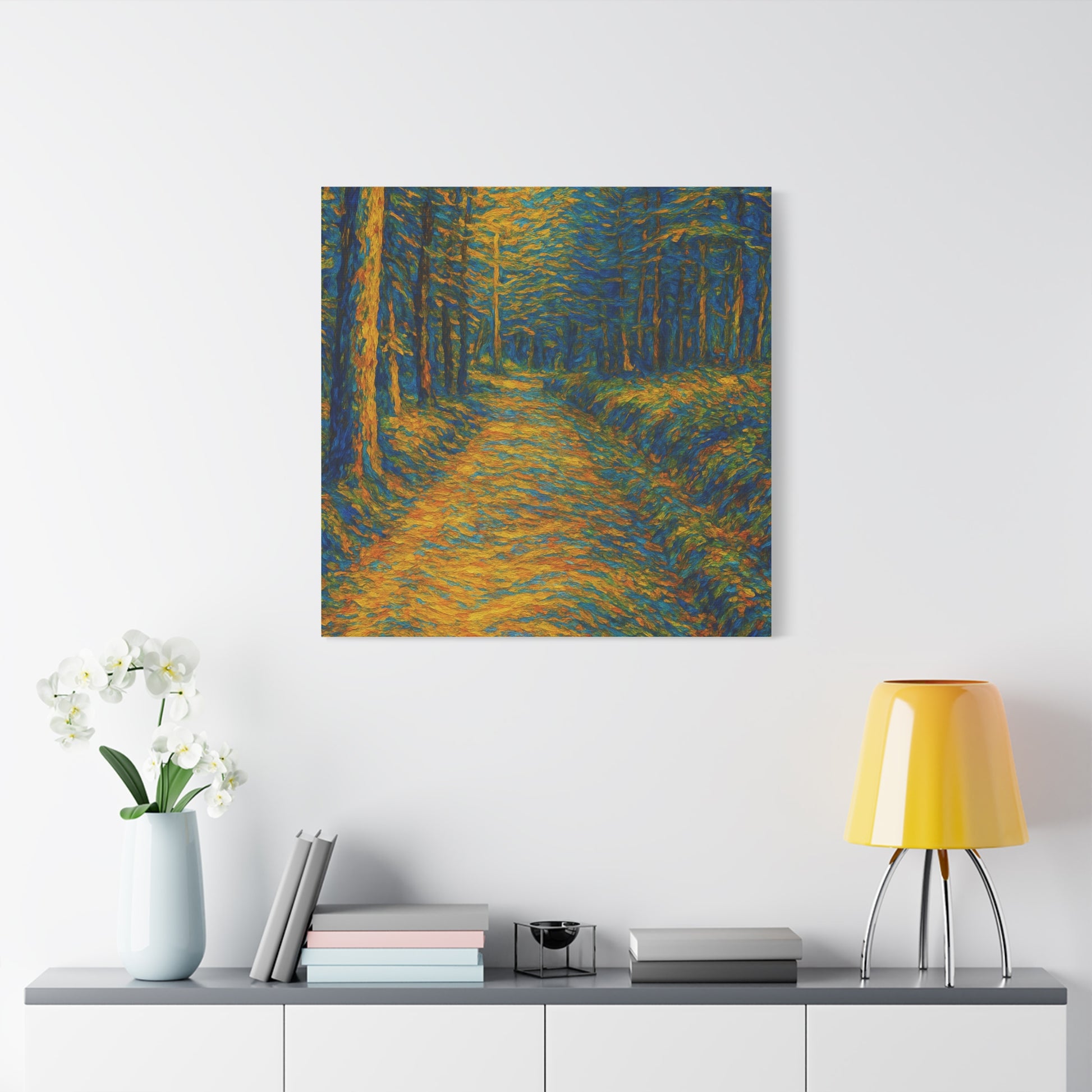 Van Gogh Style Forest Canvas Art | Nature Wall Decor, Home Office Accent, Gift for Nature Lovers, Gallery Wrapped, Living Room Wall Art - TRV