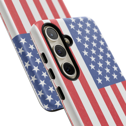 Patriotic Phone Case - Tough Cases for Veterans, USA Lovers, Independence Day, Memorial Day, Flag Design - TRV