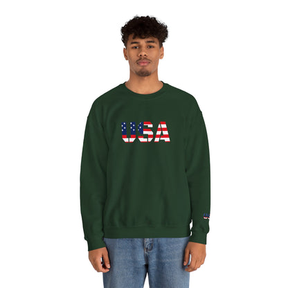USA Flag Unisex Crewneck Sweatshirt, Cozy Apparel, Casual Wear, Independence Day Gift, Americana Style