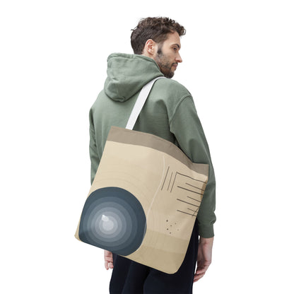 Abstract Neutral Waves Tote Bag | Geometric Circle Pattern