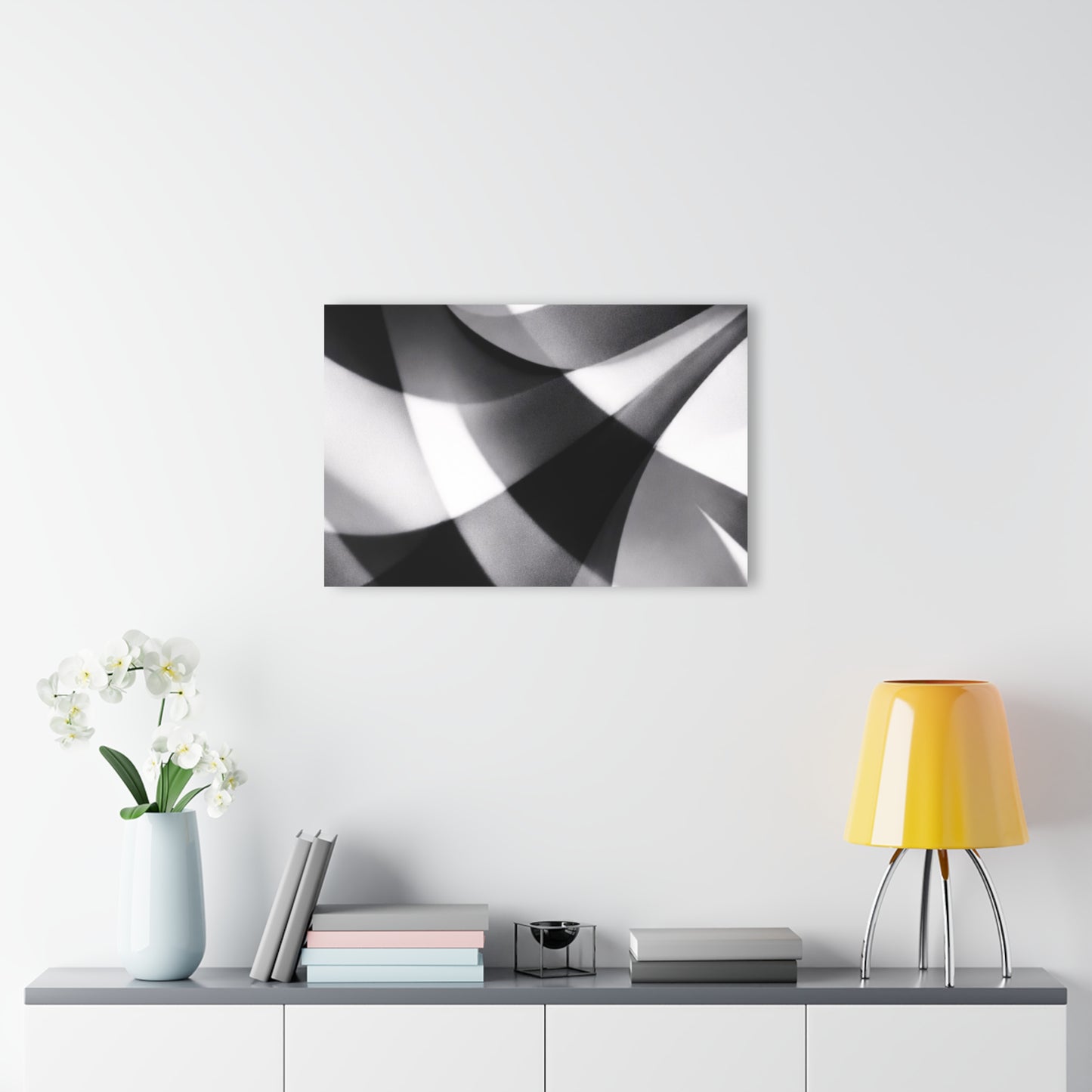 Abstract Black and White Geometric Acrylic Print | Wall Art French Cleat Hanging