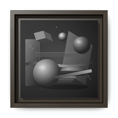 Monochrome Geometric Spheres Canvas Framed Wall Art | Matte Print