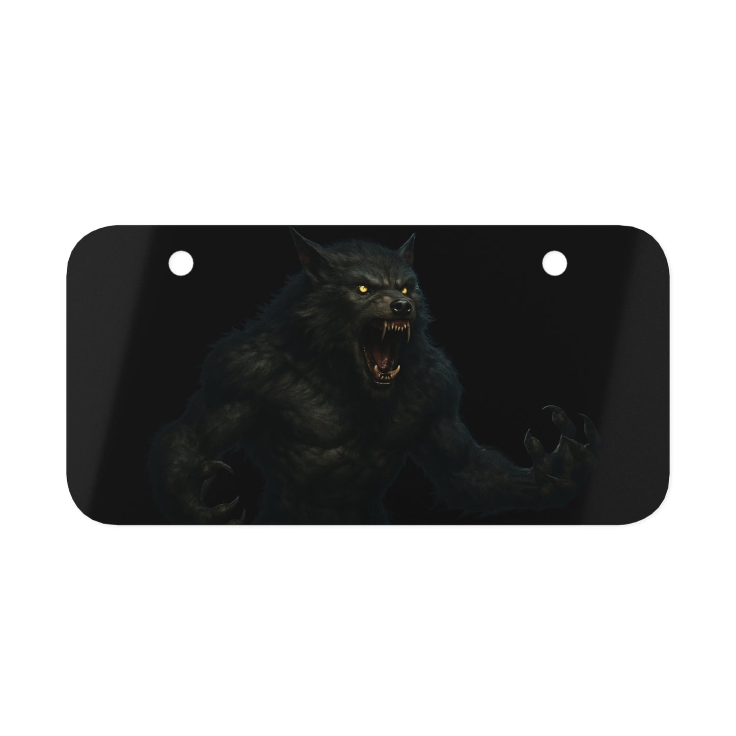 Werewolf-Themed Mini License Plate, Unique Decor, Car Accessory, Gift for Wolf Lovers, Rustic Home Decor, Halloween Decor - TRV
