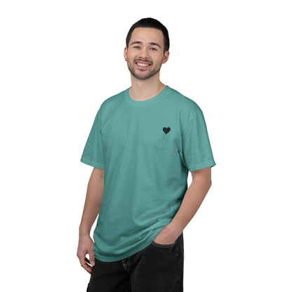 Unisex Garment-Dyed T-Shirt with Heart Design | Casual Trendy Wear for All Occasions