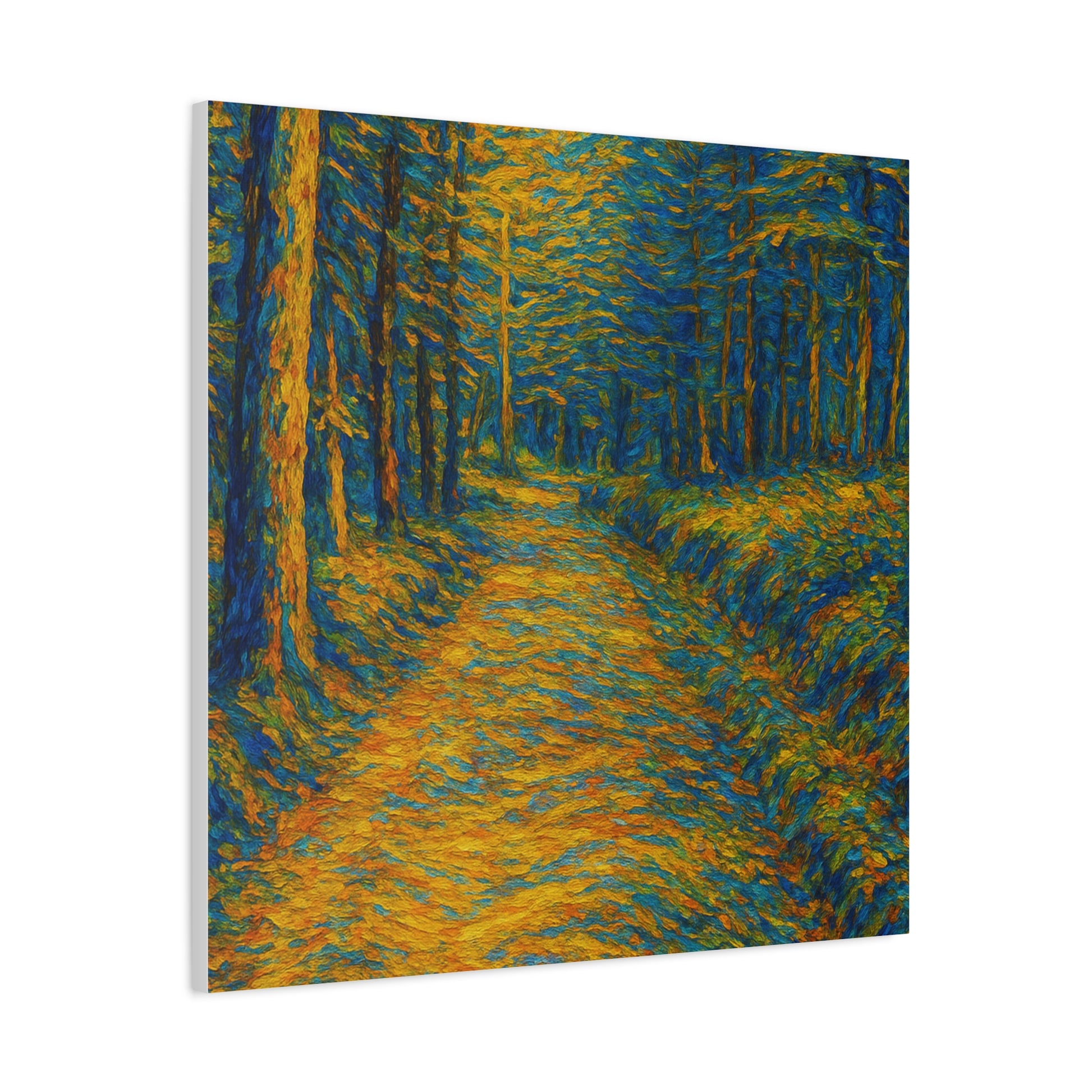 Van Gogh Style Forest Canvas Art | Nature Wall Decor, Home Office Accent, Gift for Nature Lovers, Gallery Wrapped, Living Room Wall Art - TRV