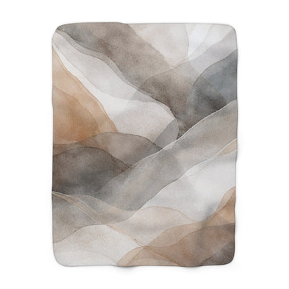 Abstract Sherpa fleece blanket from Printify featuring a soft, cozy fleece with an artistic abstract design for home decor.
