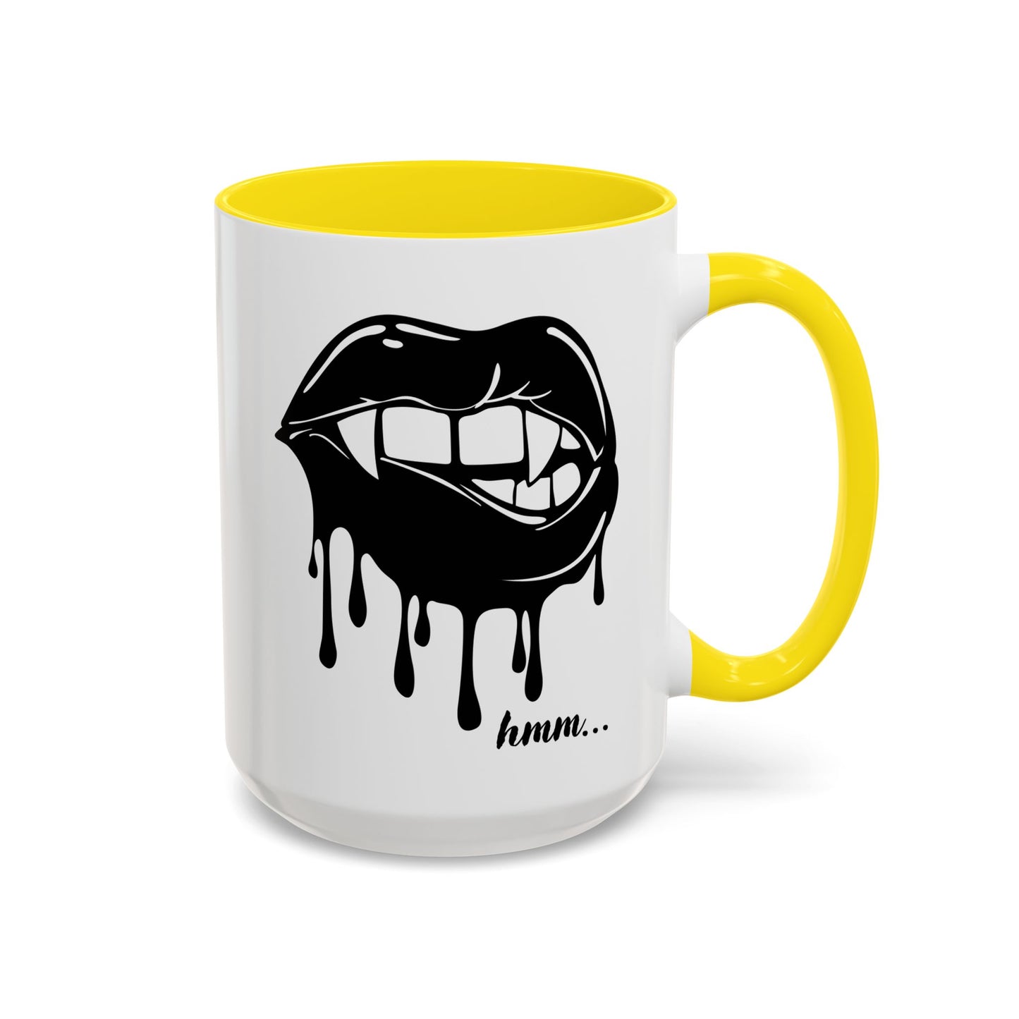 Dripping Lip Coffee Mug – "hmm..." Accent Ceramic Mug (11/15oz)