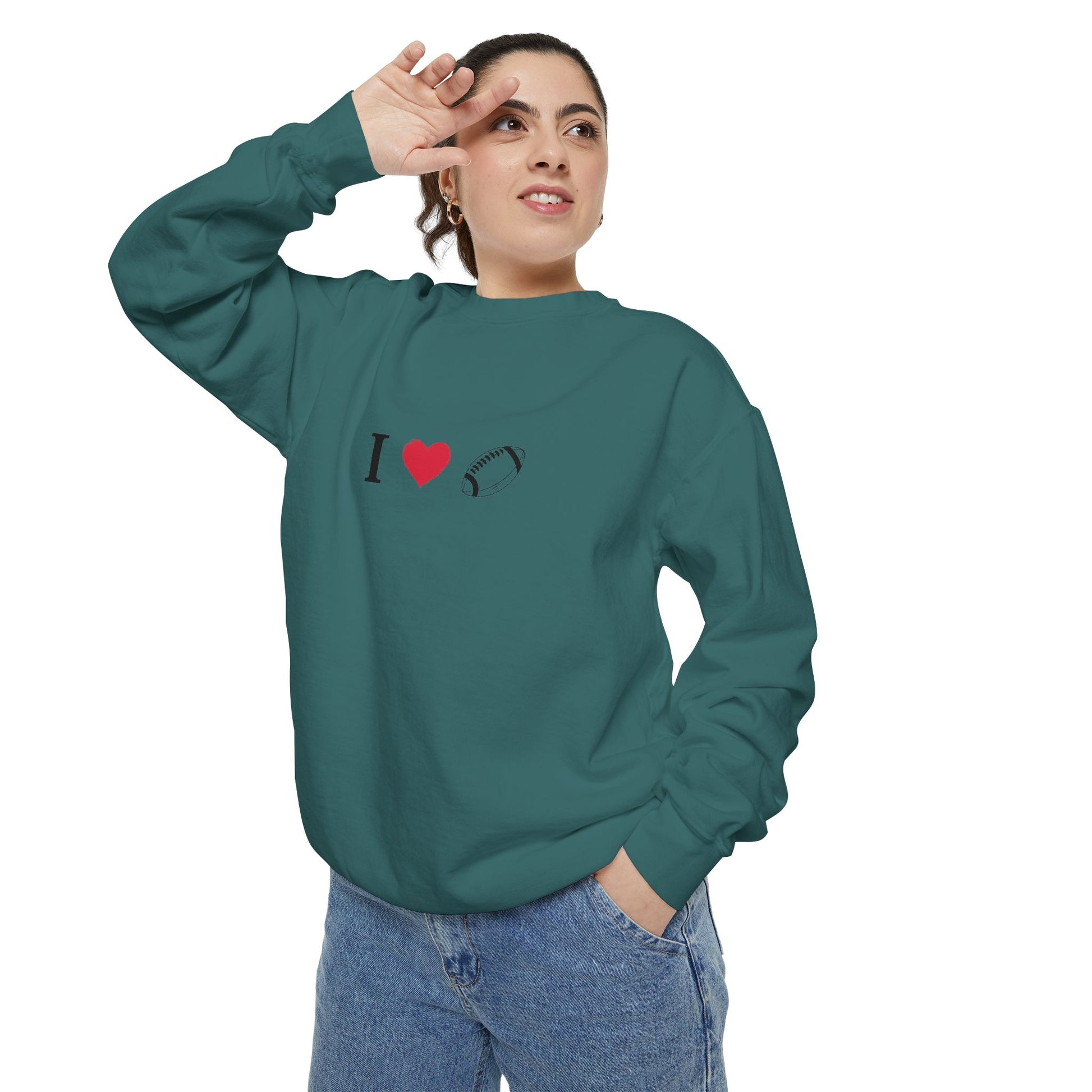 Unisex Sweatshirt, I love Football, Cozy, Perfect for Everyday Wear, Gift Idea for Friends, Couples, and Special Occasions - TRV