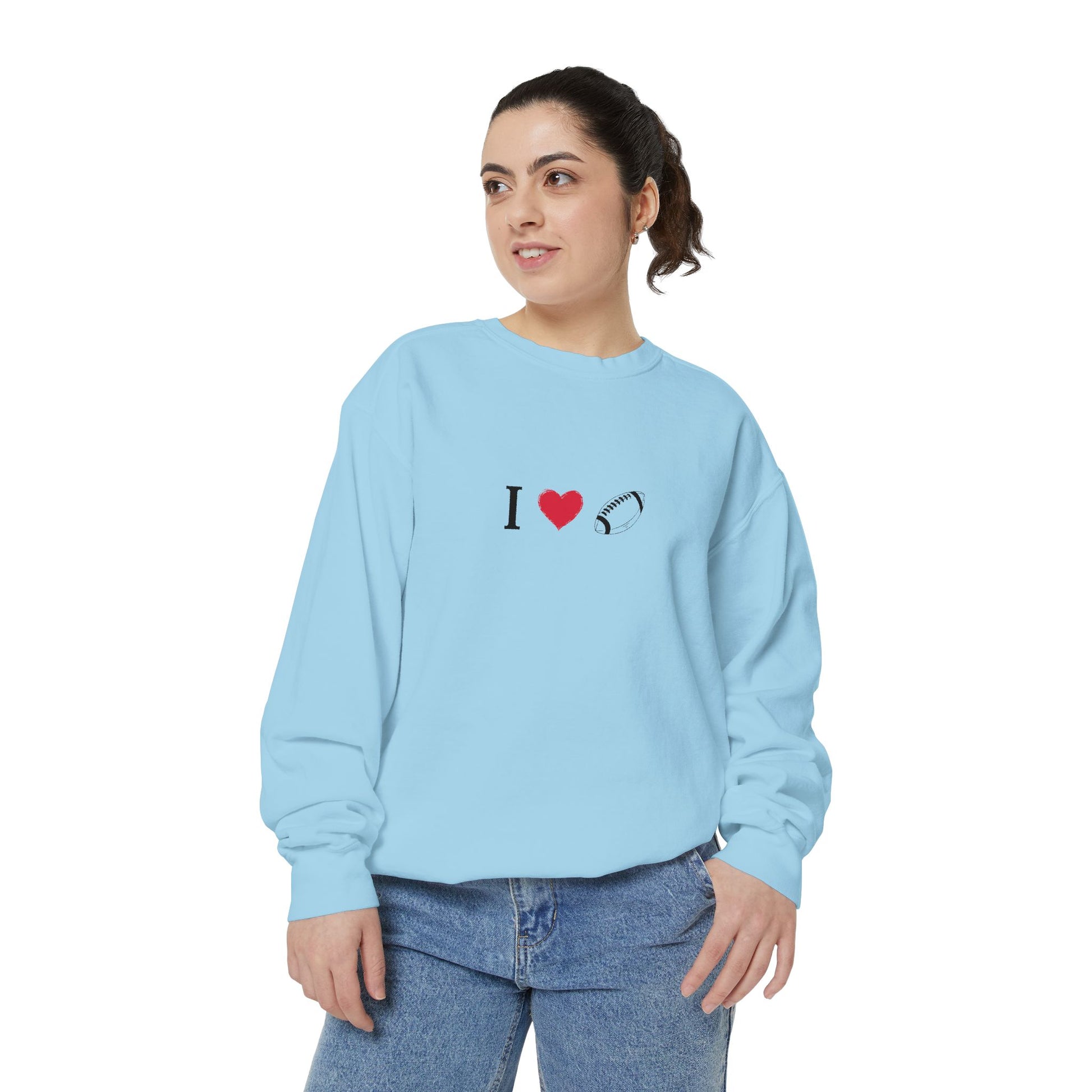 Unisex Sweatshirt, I love Football, Cozy, Perfect for Everyday Wear, Gift Idea for Friends, Couples, and Special Occasions - TRV