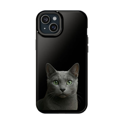 Russian Blue Cat Phone Case — Magnetic Impact-Resistant iPhone Cover