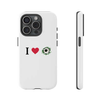 Soccer Phone Case, I Love Soccer, Tough Case Cover, Sporty Phone Accessories, Gift for Soccer Lovers, Unique Soccer Design - TRV