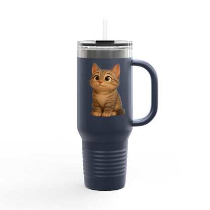 Cute Cat Insulated Travel Mug, 40oz | Perfect Pet Lover Gift | BPA-Free Drinkware, Cozy Coffee Companion, Cat-Themed Hydration