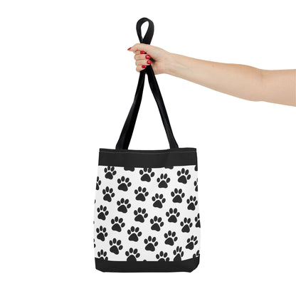 Paw Print Tote Bag, Dog Lover Gift, Shopping Tote, Eco-Friendly Bag, Pet Accessory, Animal Print Carryall - TRV