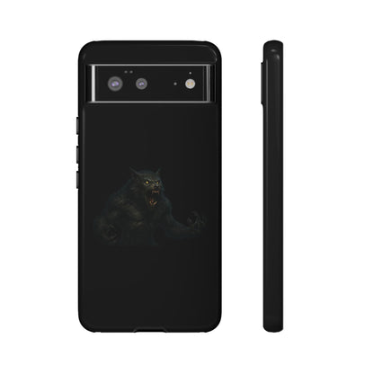 Werewolf Phone Case, Tough Cases, Black Panther Design, Gift for Animal Lovers, Phone Accessories, Fierce Phone Protection - TRV