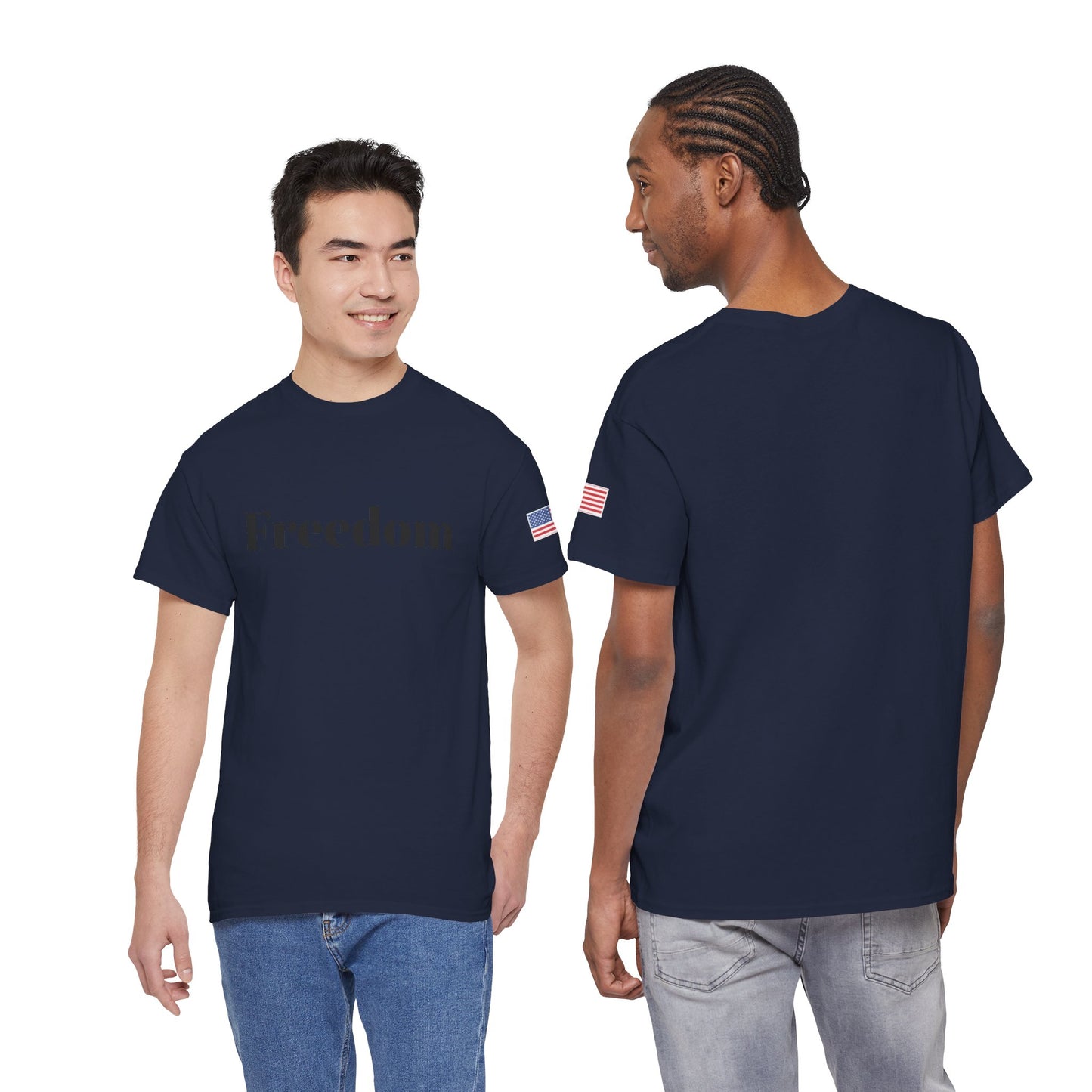 Freedom script tee | T-Shirt, American flag sleeve - TRV