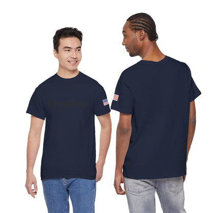 Freedom script tee | T-Shirt, American flag sleeve - TRV