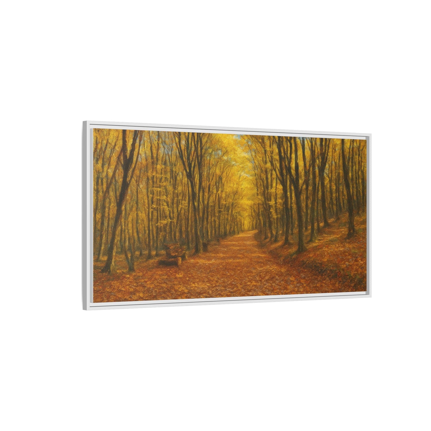 Autumn Forest Framed Canvas Art, Cozy Wall Decor, Nature Inspired Gift, Fall Home Accent, Perfect for Thanksgiving - TRV