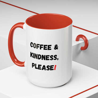 Coffee & Kindness Mug - Inspirational Coffee Cup, Gift for Friends, Office Decor, Encouragement, Morning Motivation