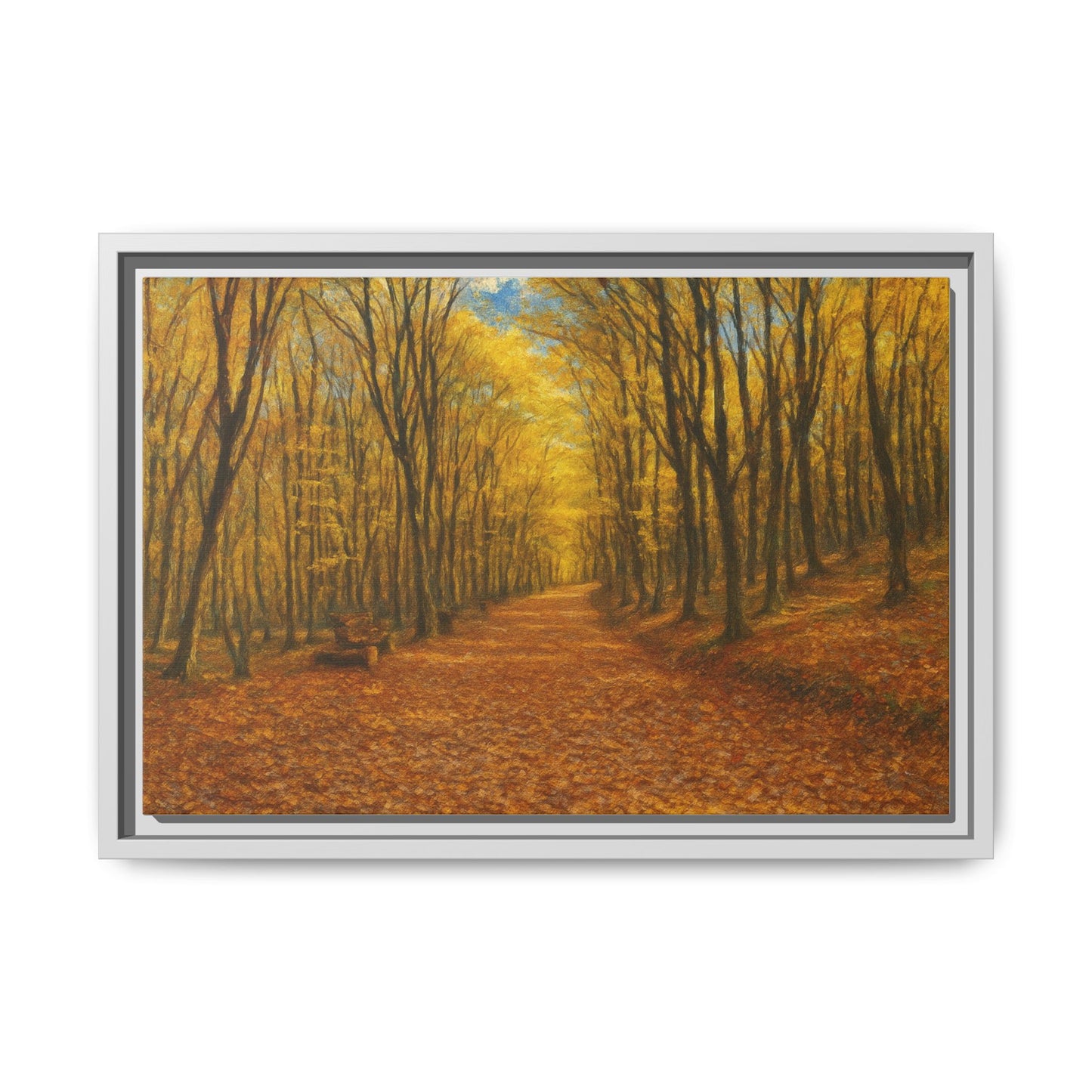 Autumn Forest Framed Canvas Art, Cozy Wall Decor, Nature Inspired Gift, Fall Home Accent, Perfect for Thanksgiving - TRV