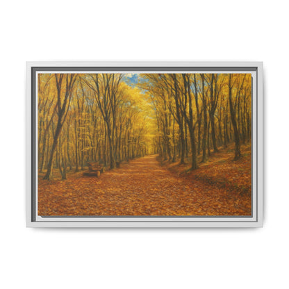 Autumn Forest Framed Canvas Art, Cozy Wall Decor, Nature Inspired Gift, Fall Home Accent, Perfect for Thanksgiving - TRV