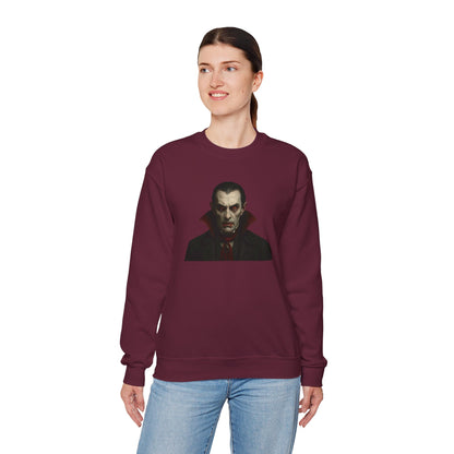 Gothic Horror Sweatshirt, Cozy Vampire Sweatshirt, Spooky Apparel, Halloween Costume Top, Unisex Halloween Sweatshirt