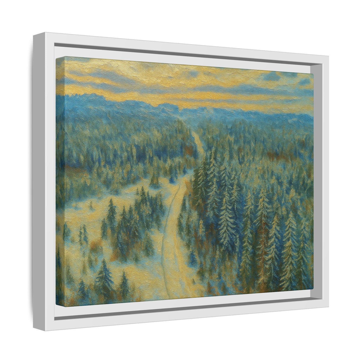 Framed Matte Canvas Art Print, Tranquil Forest Landscape, Home Decor for Nature Lovers, Wall Art for Living Room, Gift for Art Enthusiasts - TRV