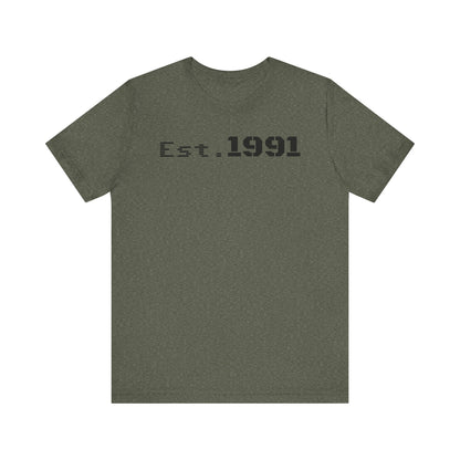 Established 1991 Unisex Jersey Tee | Vintage Anniversary Gift | Casual Wear, Birthday Shirt, Retro Style, Statement Tee, Gift for Him/Her - TRV