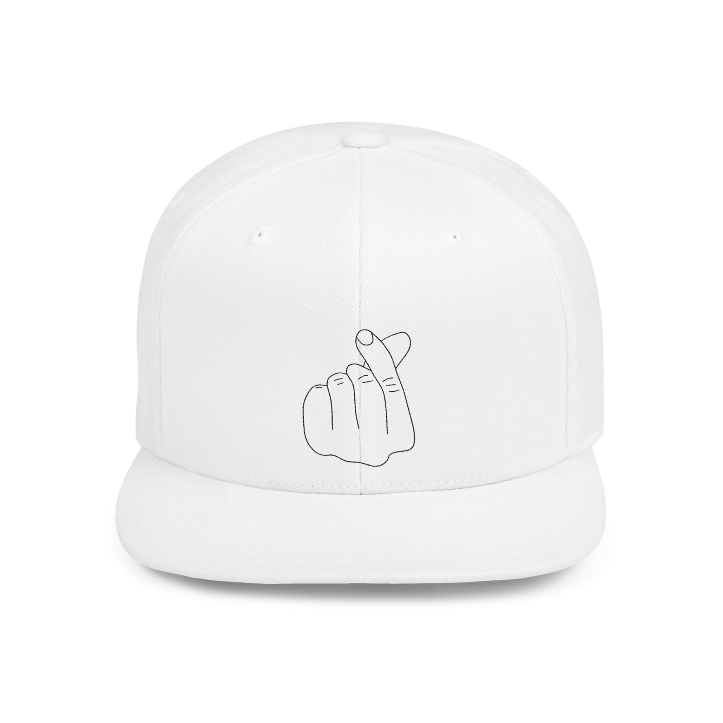 Minimalist Hand Gesture Flat Bill Snapback Hat - TRV
