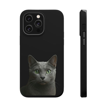 Russian Blue Cat Phone Case — Magnetic Impact-Resistant iPhone Cover