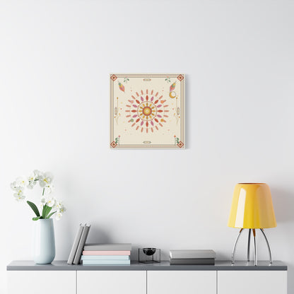 Boho Sun Mandala Matte Canvas