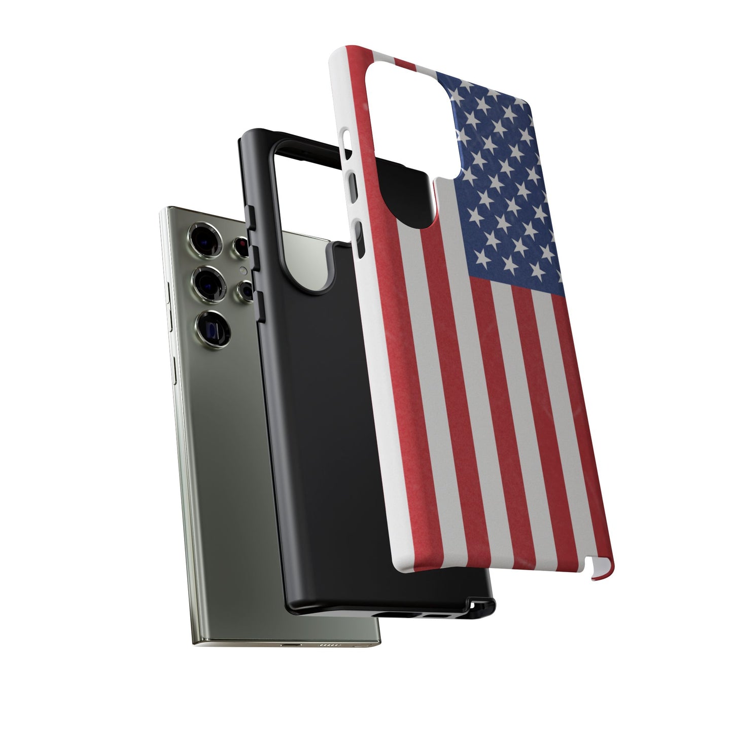 Patriotic Phone Case - Tough Cases for Veterans, USA Lovers, Independence Day, Memorial Day, Flag Design - TRV