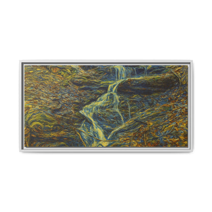 Van Gogh Style Framed Matte Canvas Art Print - Nature-Inspired Wall Decor, Abstract Waterfall Artwork, Home Office Decoration - TRV
