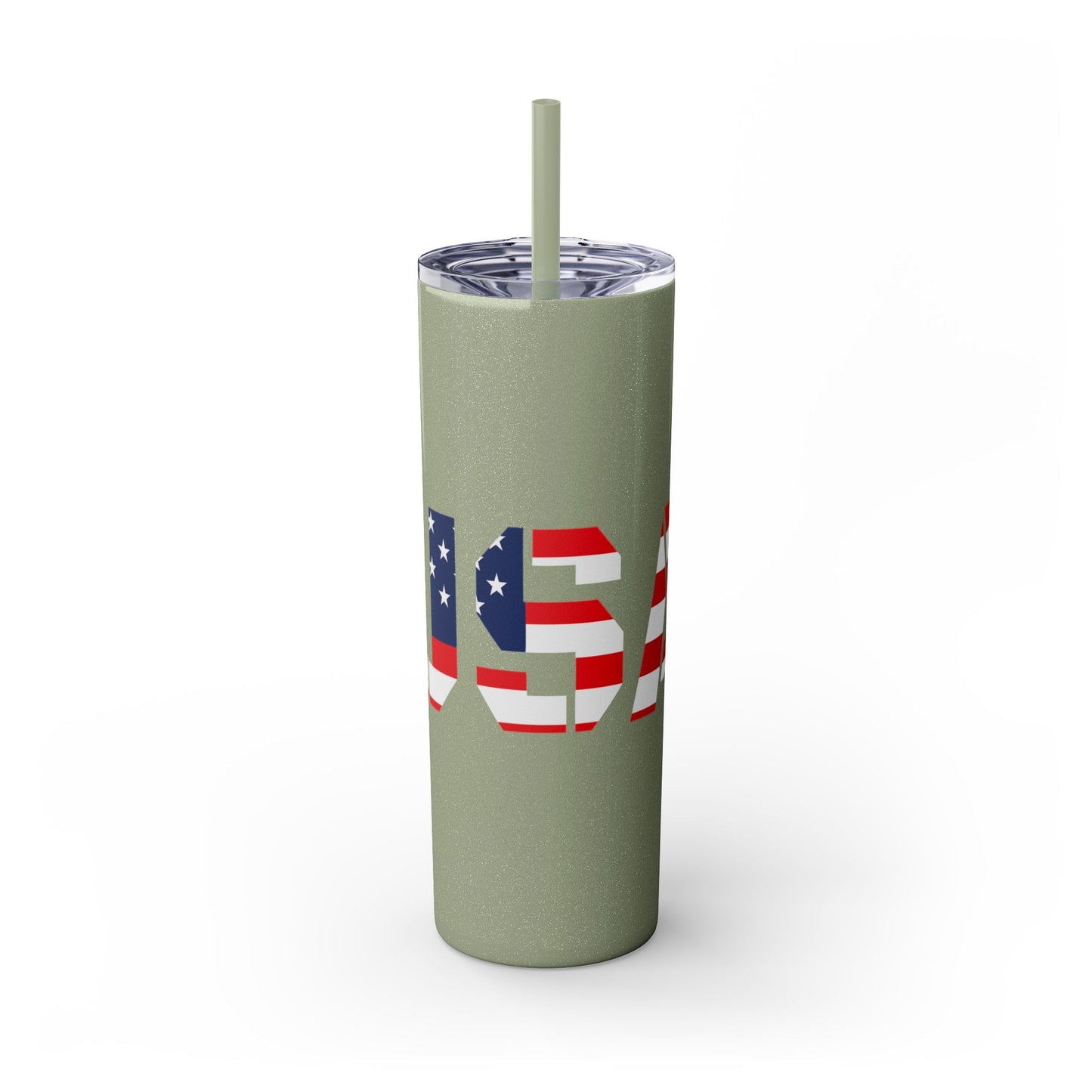 Skinny Tumbler — USA Flag 20oz Straw Tumbler (Patriotic Travel Cup)