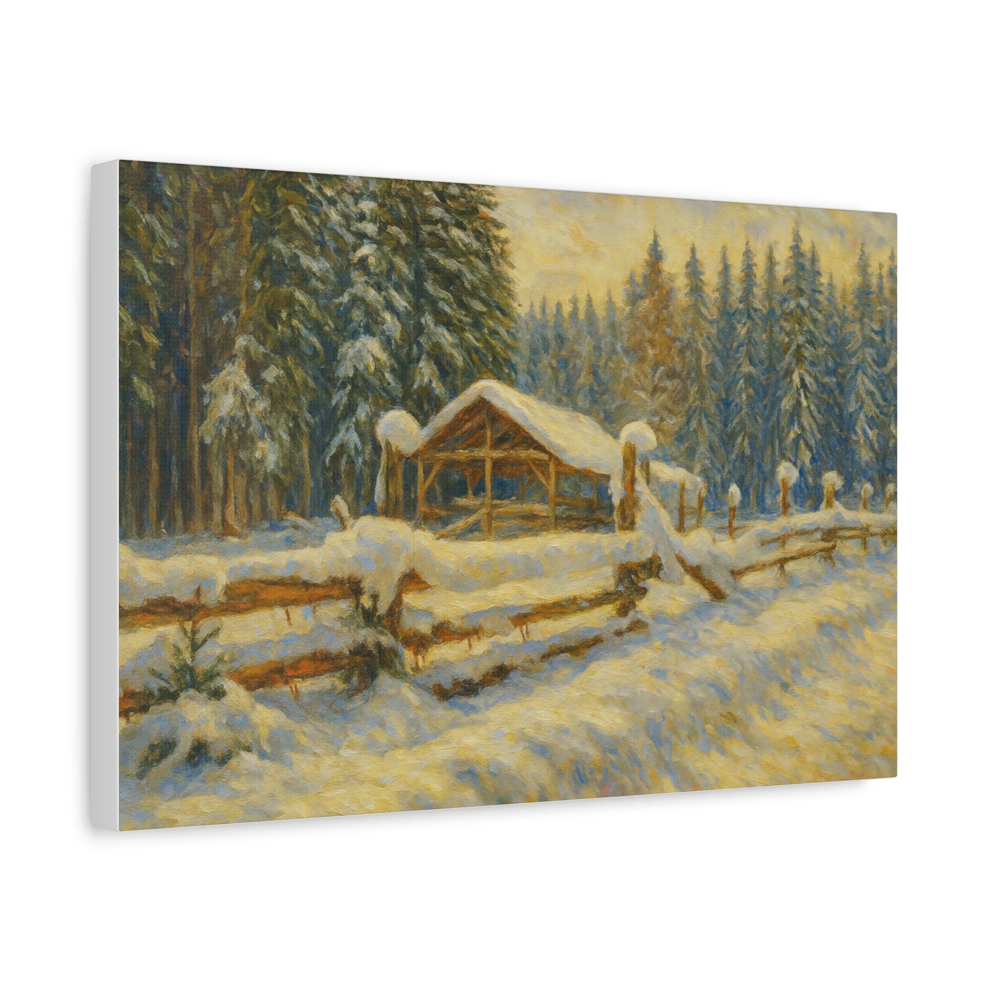 Canvas Wall Art, Winter Landscape Print, Home Decor, Rustic Art, Gift for Nature Lovers, Holiday Decoration - TRV