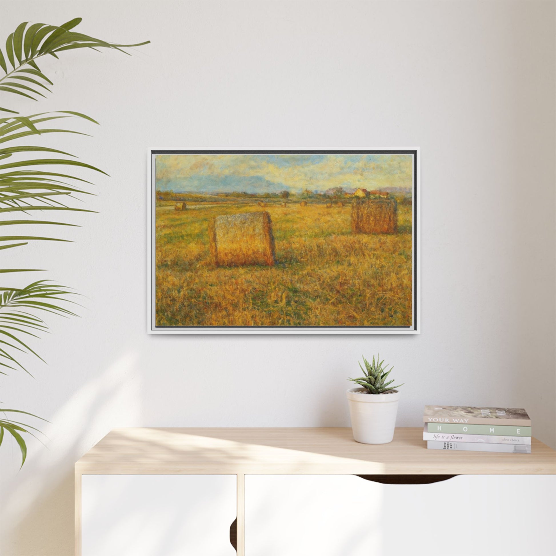 Framed Matte Canvas Wall Art - Rustic Farm Landscape, Country Decor, Home Gallery, Gift for Nature Lovers, Housewarming Decor - TRV