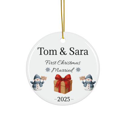 First Christmas Married ornament | Ceramic Christmas ornament, Personalized 2025 - TRV