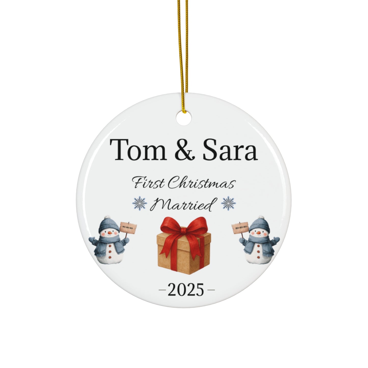First Christmas Married ornament | Ceramic Christmas ornament, Personalized 2025 - TRV