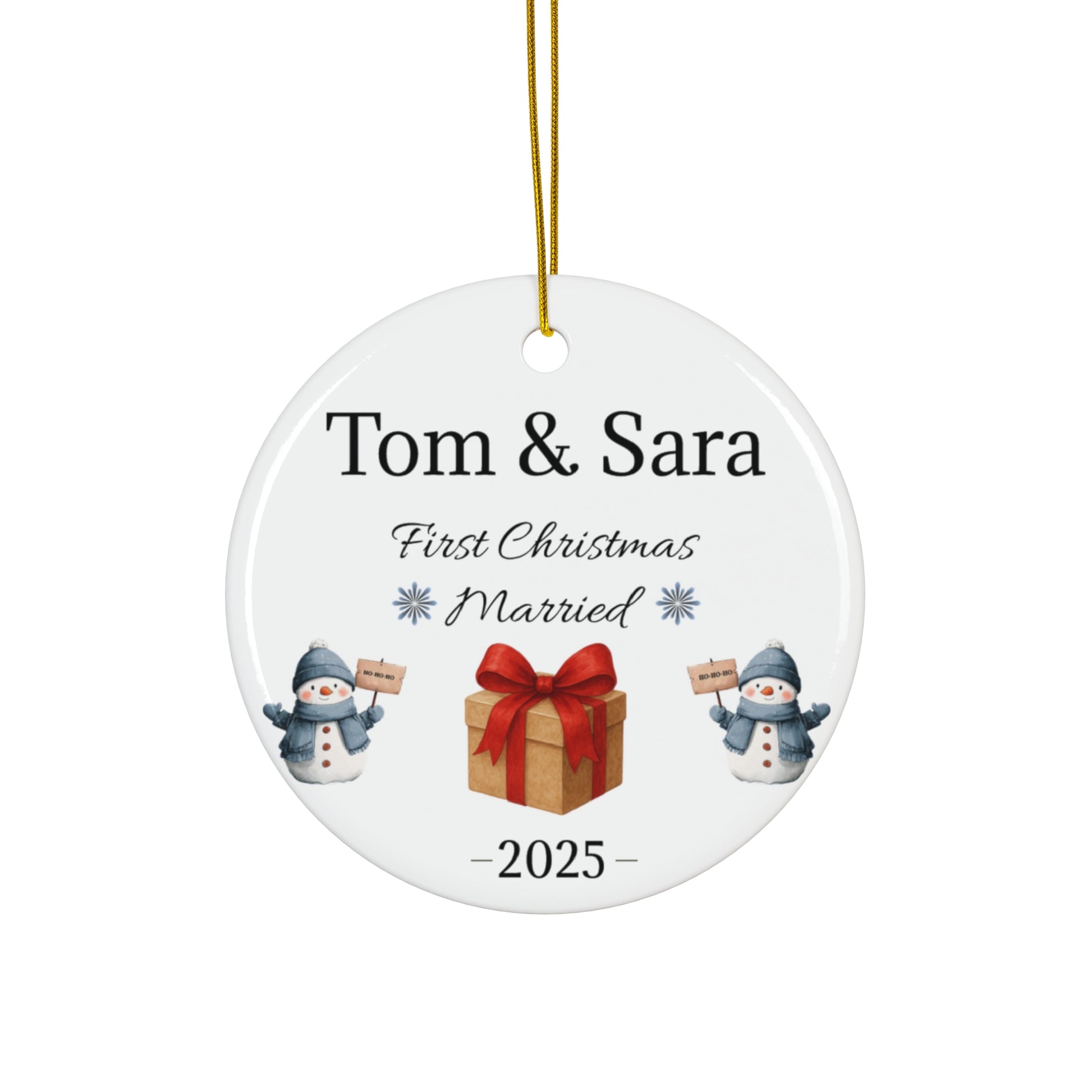 First Christmas Married ornament | Ceramic Christmas ornament, Personalized 2025 - TRV