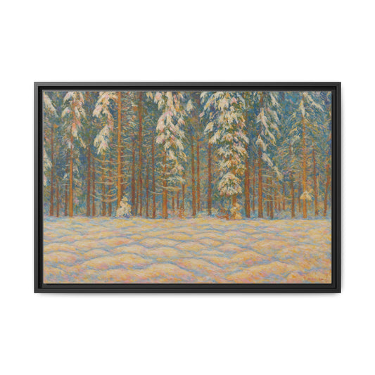 Canvas Wall Art, Framed Landscape Print | Cozy Winter Decor, Nature Lover Gift, Rustic Home Decoration, Multicolor Matte Design - TRV
