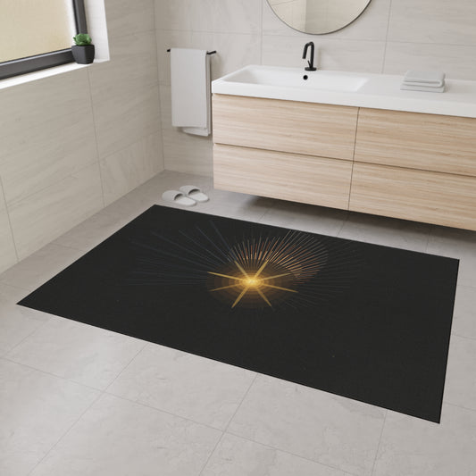 Radiant Star Burst Floor Mat | Black Entrance Rug - TRV