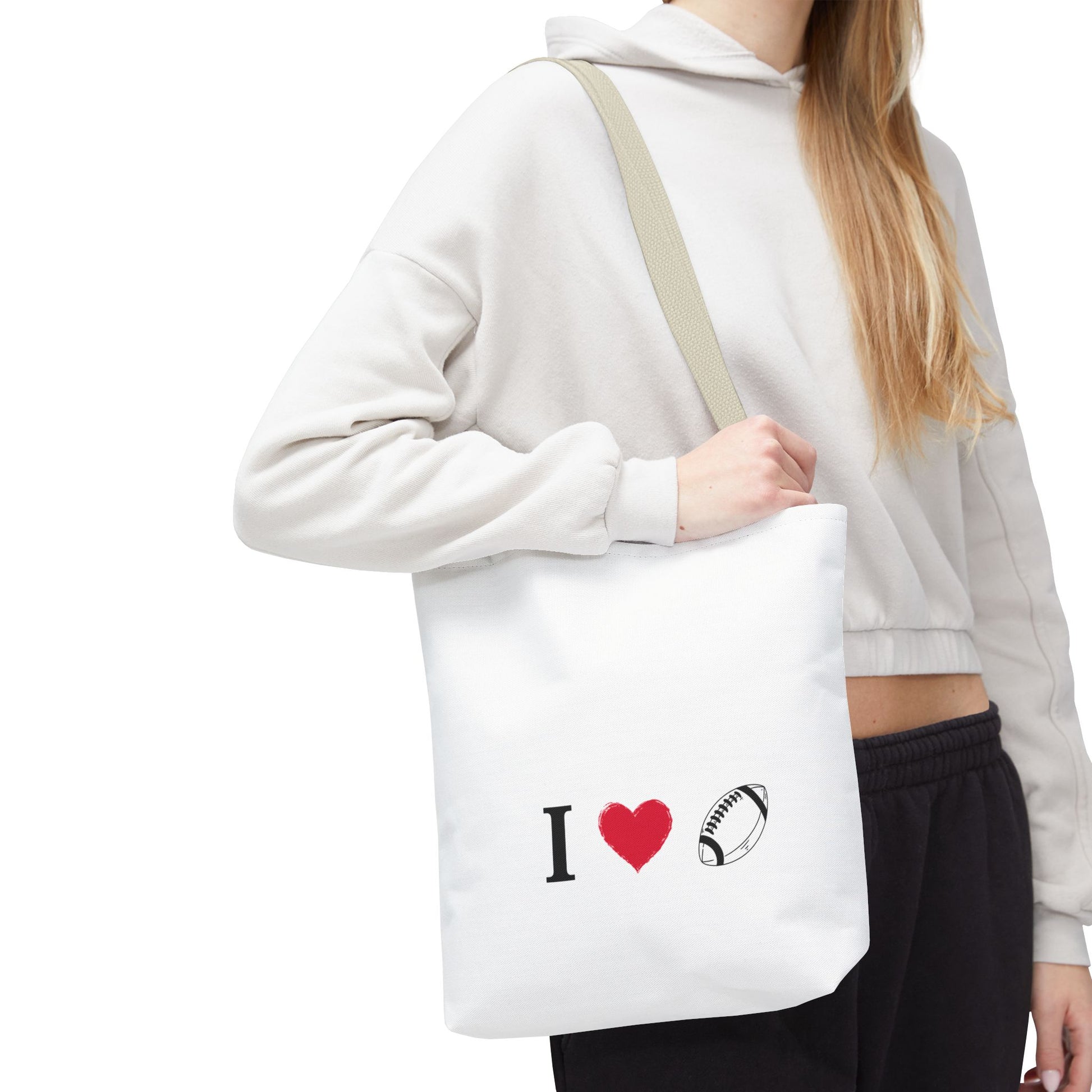 Football Lover's Tote Bag - Perfect for Game Day, Sports Events, Gifts for Fans, Eco-Friendly Carryall, Personal Use, Travel Bag - TRV
