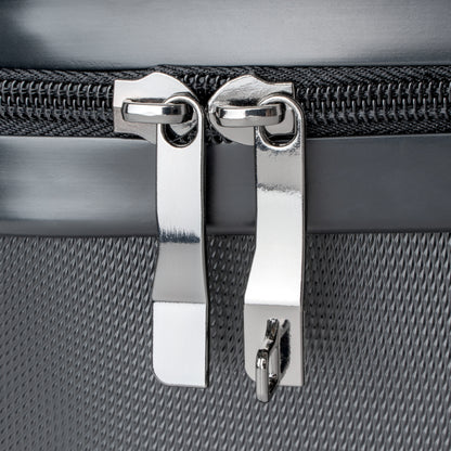 Abstract Silver Wave Suitcase | Hardshell Carry-On Luggage