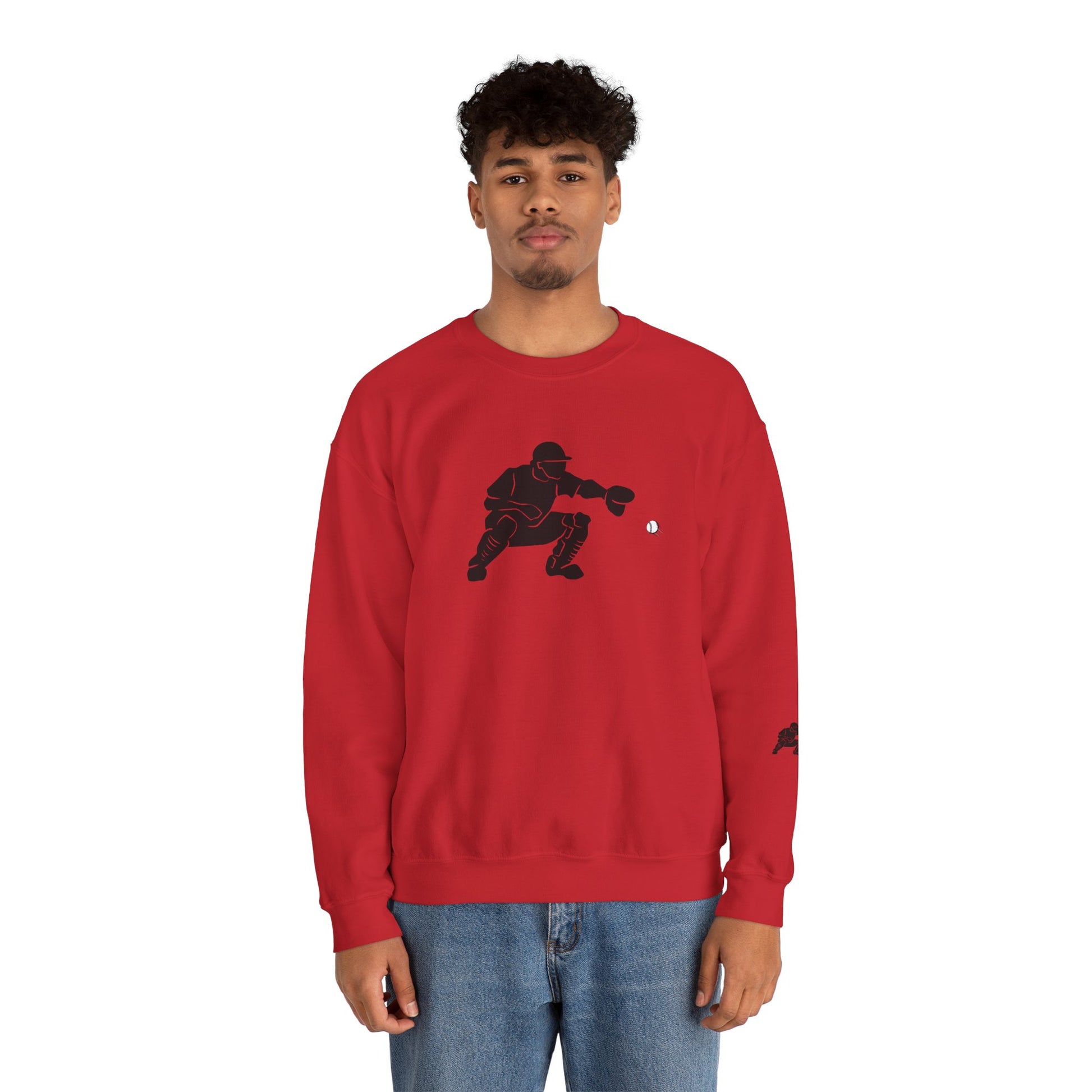 Baseball Catcher Crewneck Sweatshirt | Unisex Sports Apparel | Perfect for Game Days, Gifts, and Casual Wear | Baseball Lover's Gift - TRV