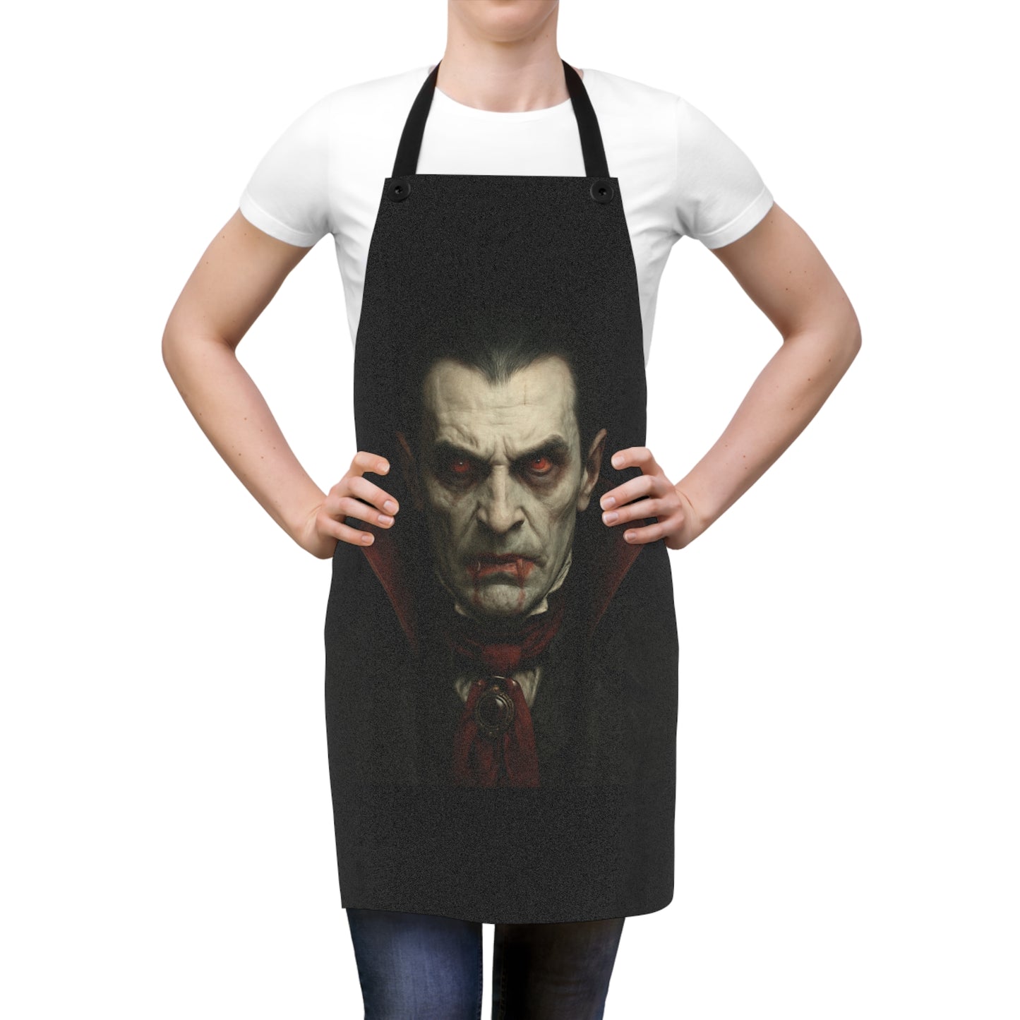 Vampire-Themed Apron, Perfect for Halloween Cooking, Baking Gift, Kitchen Decor, Party Supplies, Cosplay Accessory - TRV