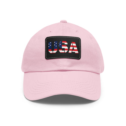 Dad Hat with Leather Patch (Rectangle)