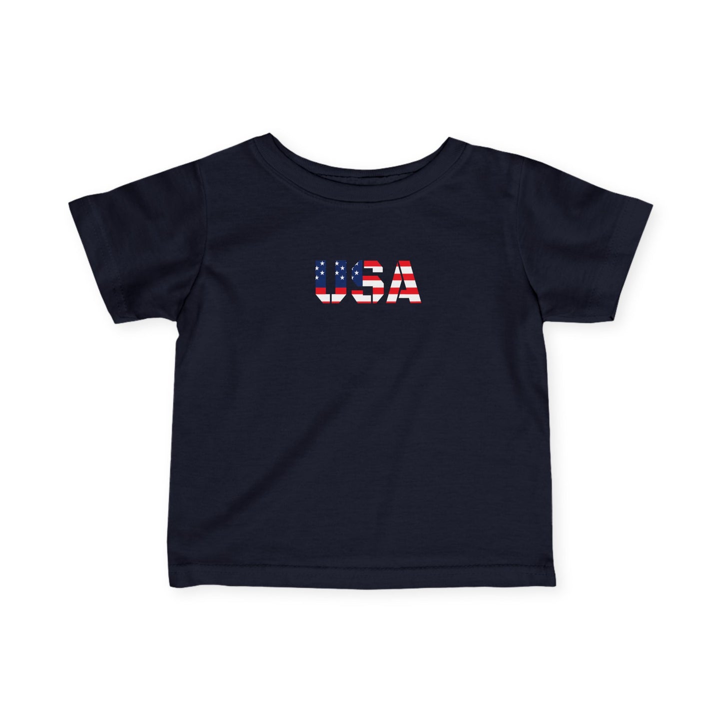 USA Infant Fine Jersey Tee - Cute Baby Shirt, Toddler Clothing, American Flag Tee, Baby Shower Gift, 4th of July Outfit