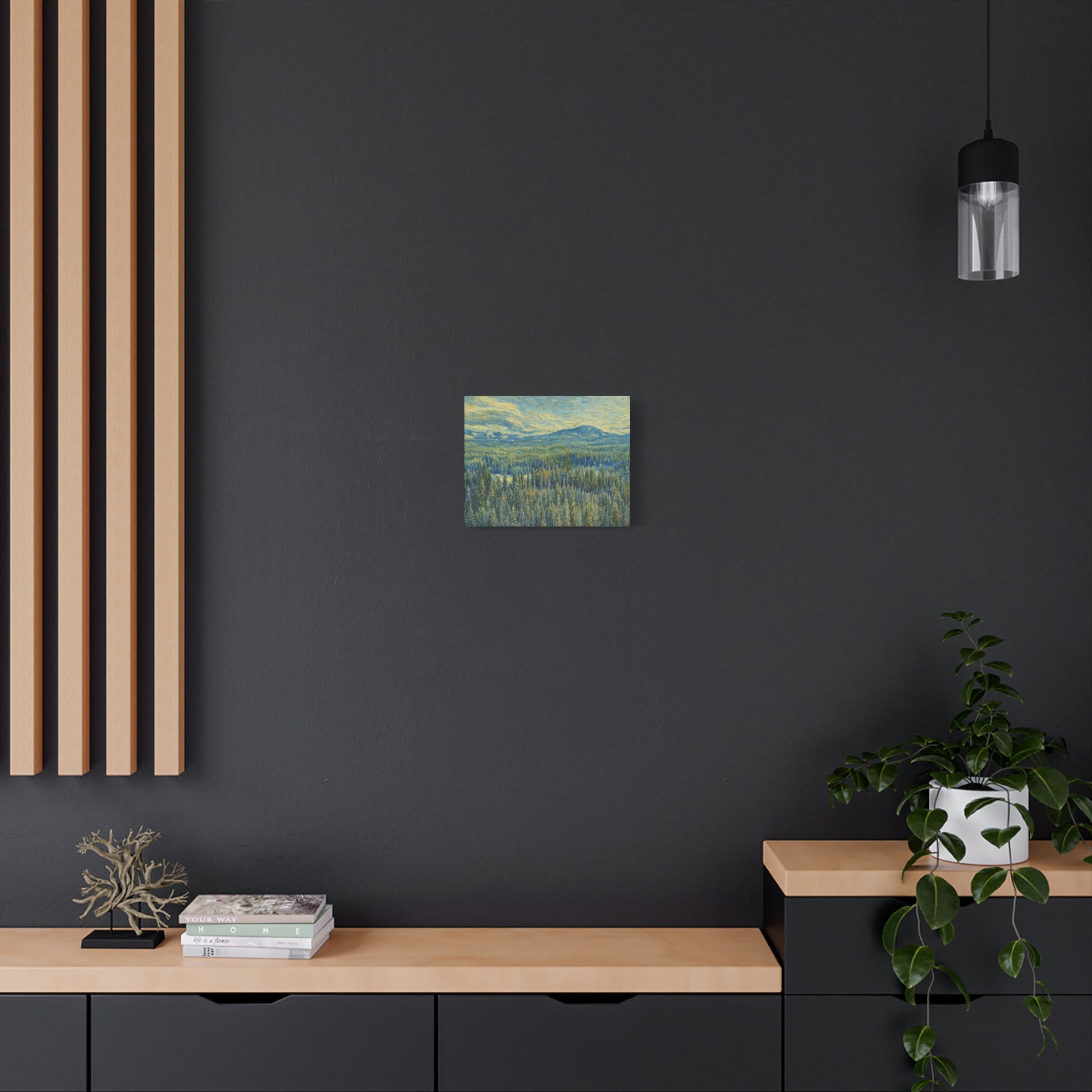 Scenic Landscape Canvas Print, Rustic Home Decor, Wall Art for Nature Lovers, Gift for Art Enthusiasts, Serene Forest Artwork - TRV
