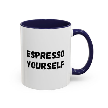 Espresso Yourself Coffee Mug - Fun Black Accented Mug for Coffee Lovers, Great Gift for Birthdays, Christmas, and Housewarming